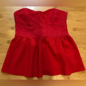H&M red strapless top